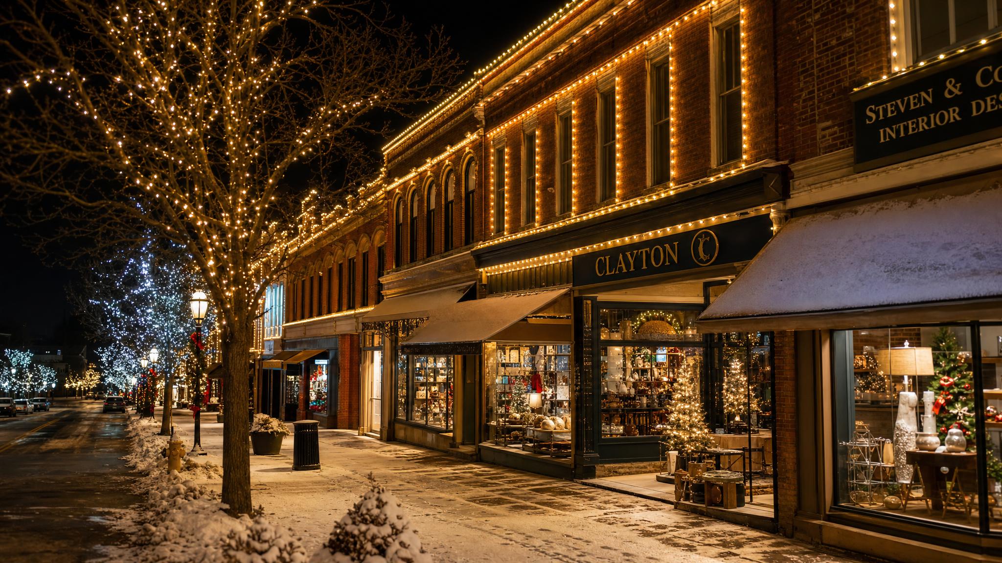 Chagrin Falls Main Street Retail District lighting project in Chagrin Falls, OH