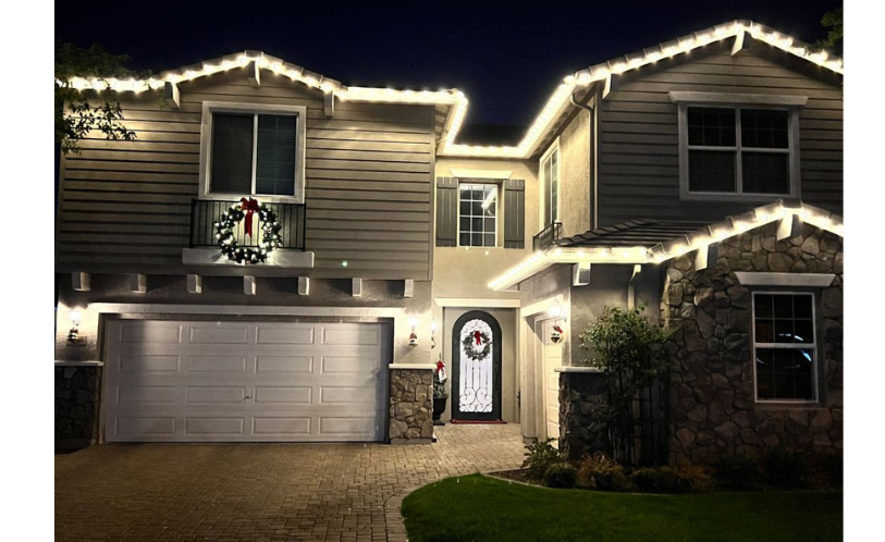 NEOLP crew-installed exterior lighting on a Northeast Ohio suburban property