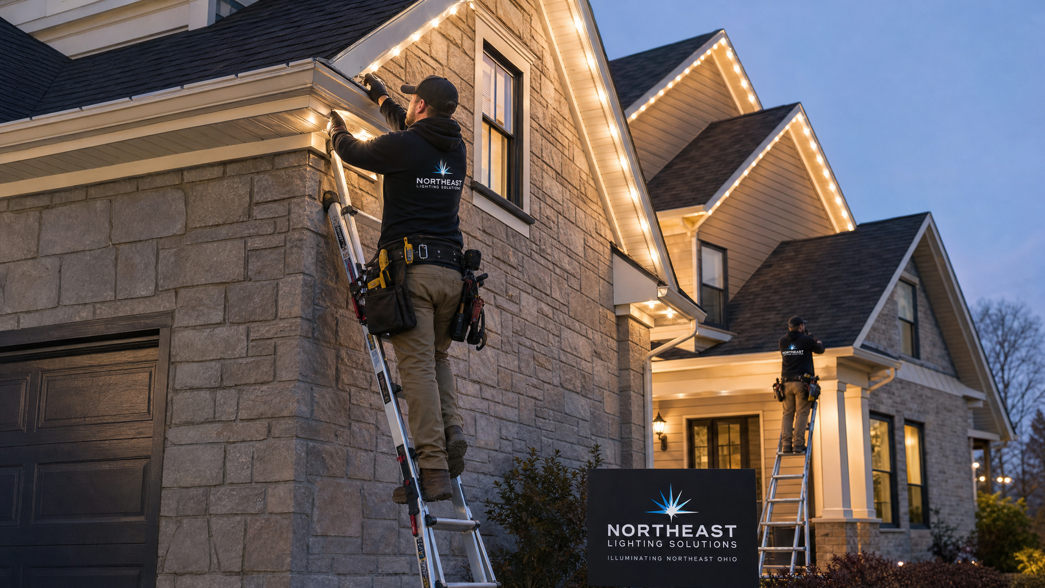 Northeast Ohio Lighting Partners installation crew at work